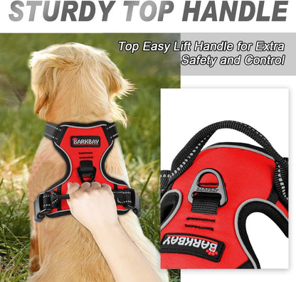 No - Pull Dog Harness – Front Clip, Reflective, Heavy Duty with Handle for Large Dogs - Paw Fit Gears