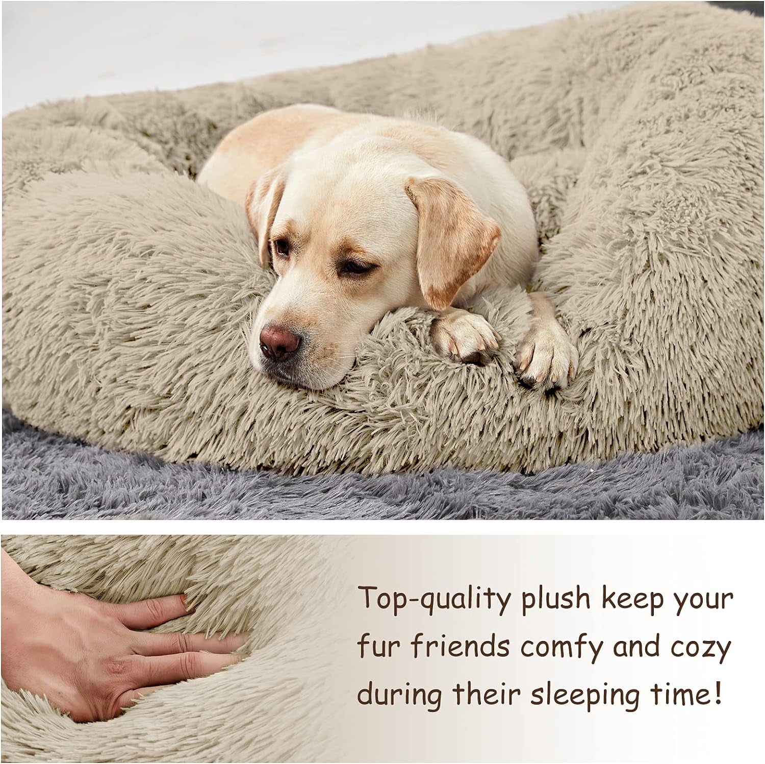 Washable Donut Dog Bed – Calming Round Cuddler for Medium & Large Dogs - Paw Fit Gears