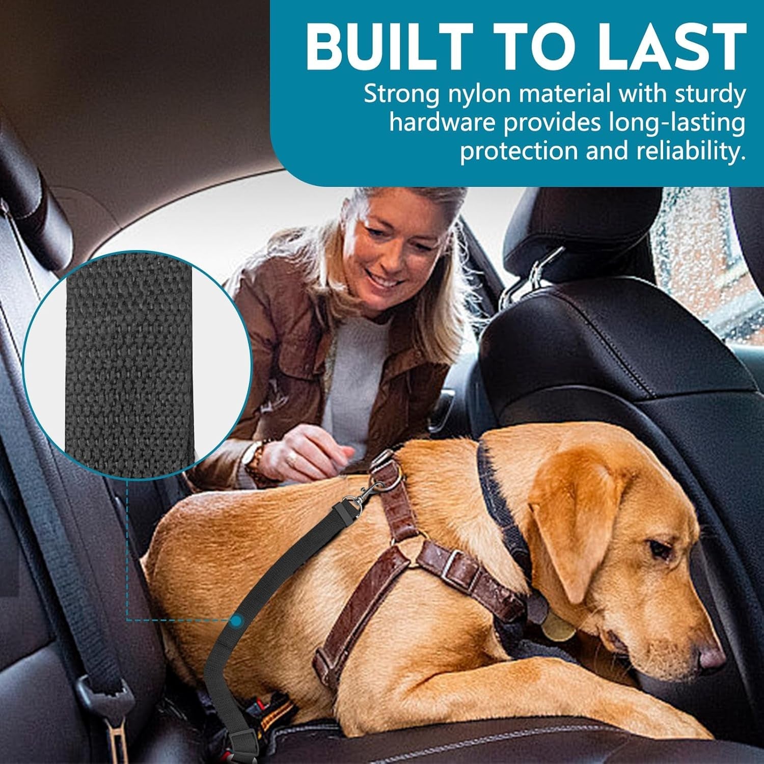 2 Pack Adjustable Dog Seat Belt for Car - Paw Fit Gears