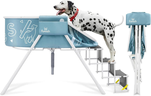 Furesh Big Dipper Foldable Dog Bath with Stairs – Elevated Pet Wash Station - Paw Fit Gears
