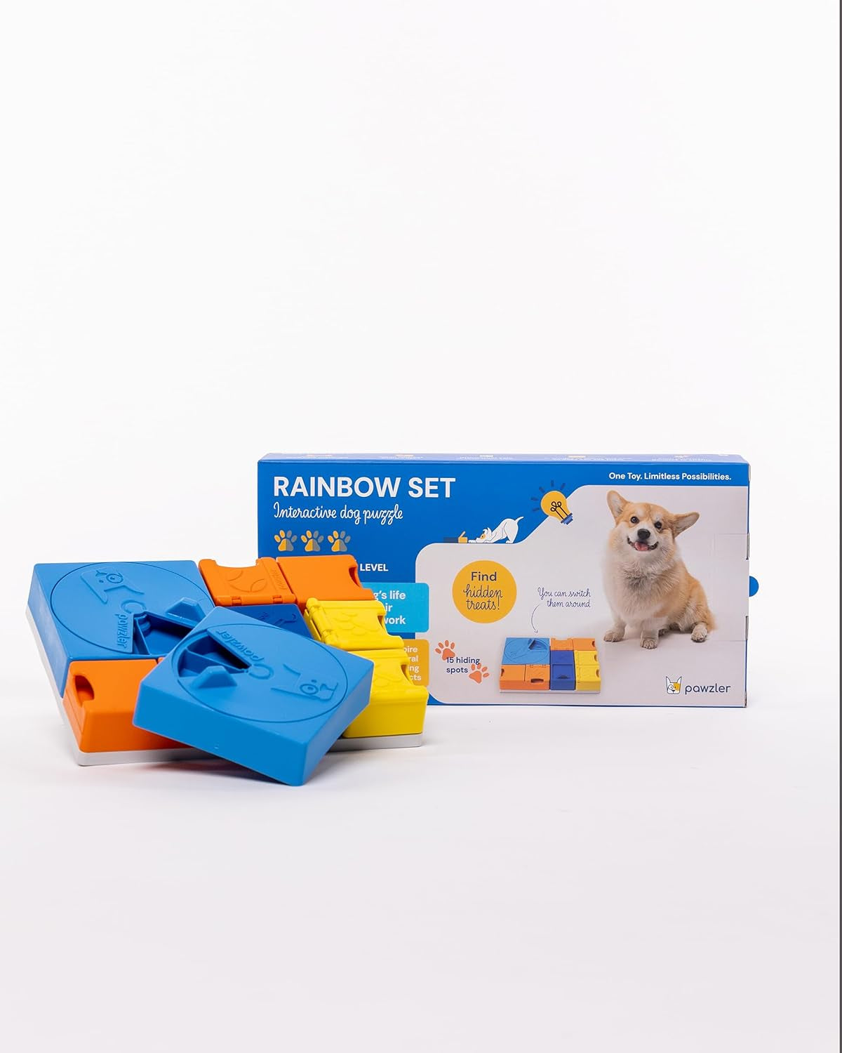 Rainbow Set  - Modular Dog Puzzle |  Interactive Dog Treat Puzzles for Canine Enrichment