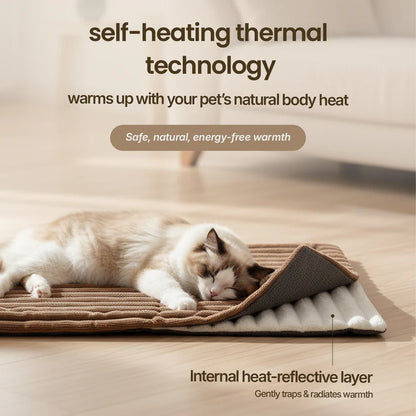Self-heating pet mat