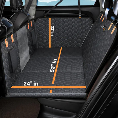 6 - In - 1 Dog Car Seat Cover for Back Seat, Waterproof Dog Car Hammock with Mesh Window, Non - Slip Pet Backseat Protector for Cars, Trucks and Suvs - Paw Fit Gears