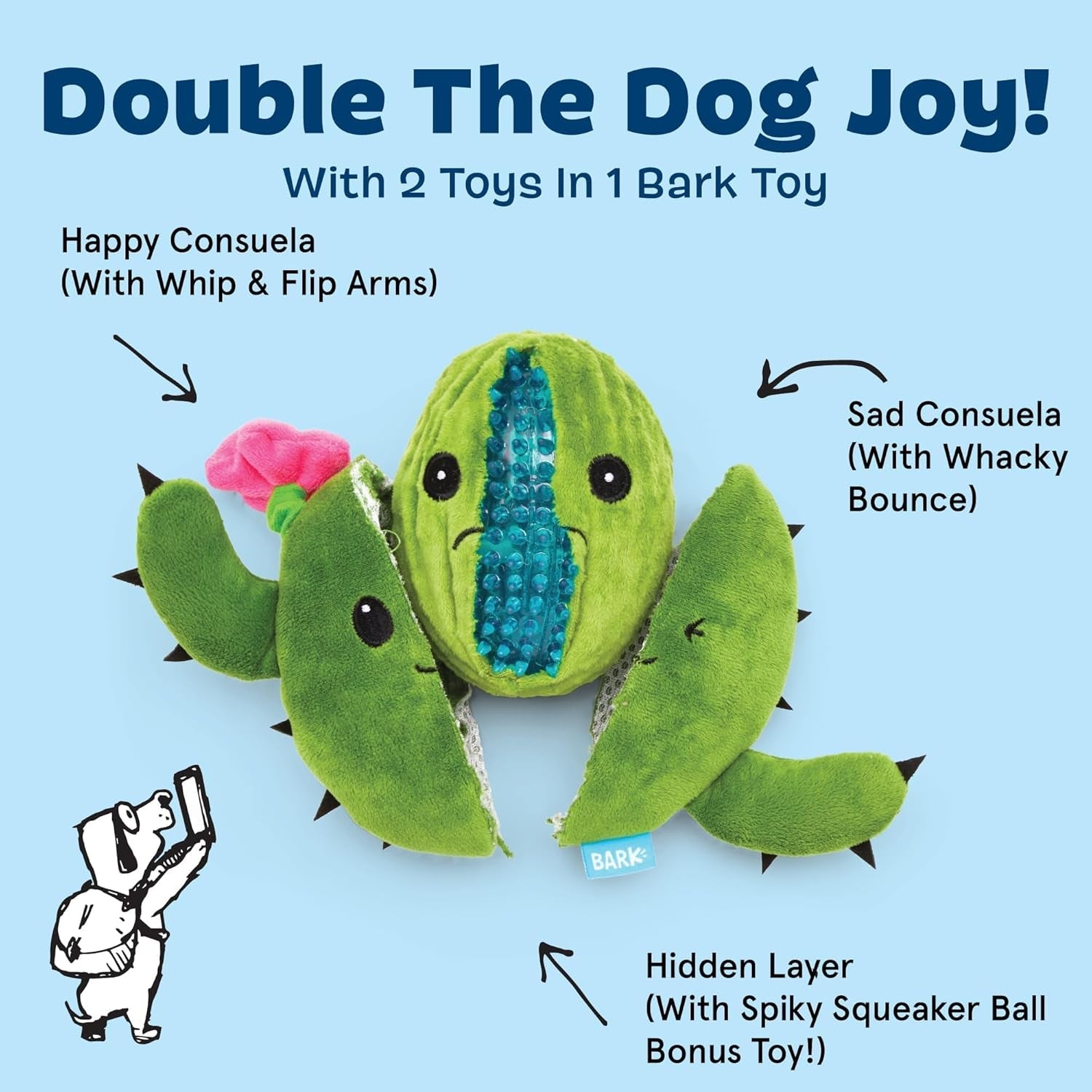 2 - in - 1 Interactive Plush Dog Toy – Rip & Reveal Squeaky Toy for Dogs & Puppies - Paw Fit Gears